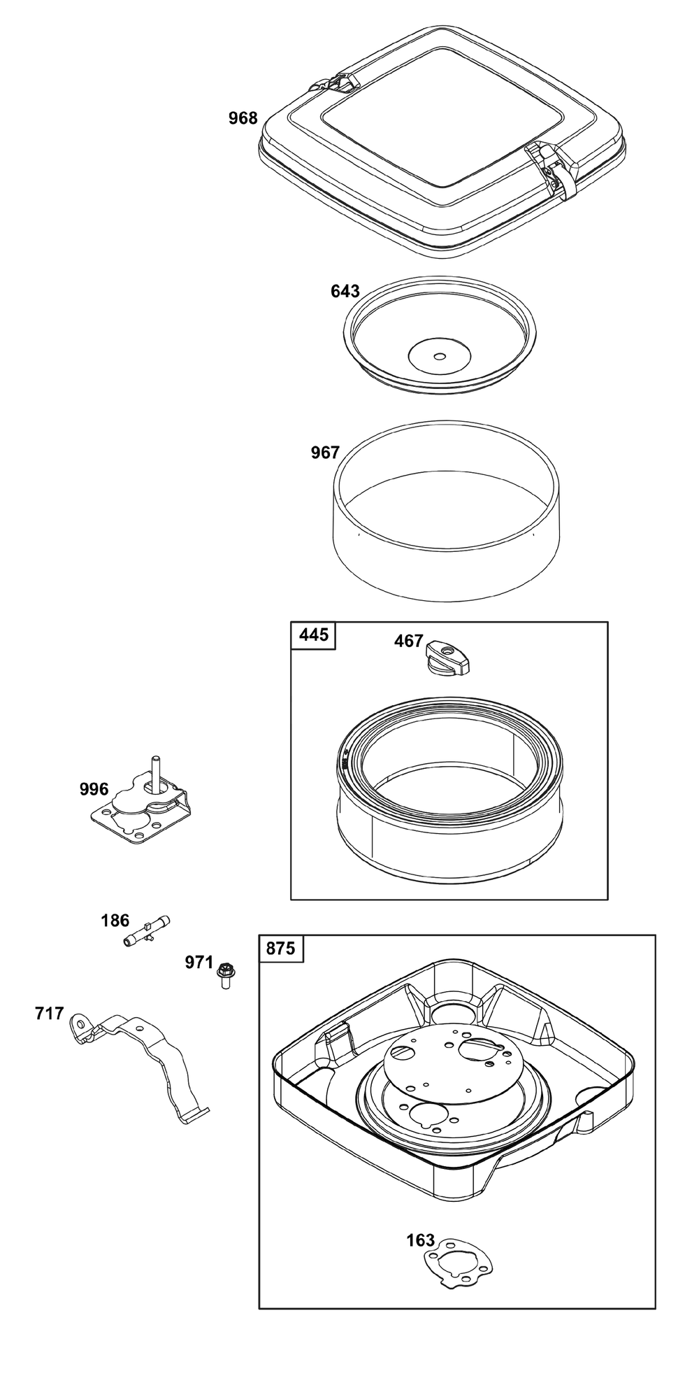 Air Cleaner Group Diagram and Parts List for 305442-0604-G1 200000 - 399999 Briggs and Stratton Engine